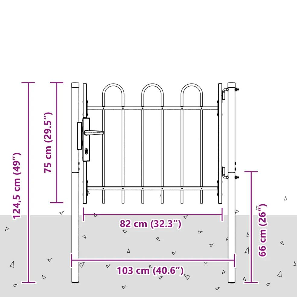 vidaXL Hekpoort BOXTEL 103 x 124,5 cm Gepoedercoat staal Grijs