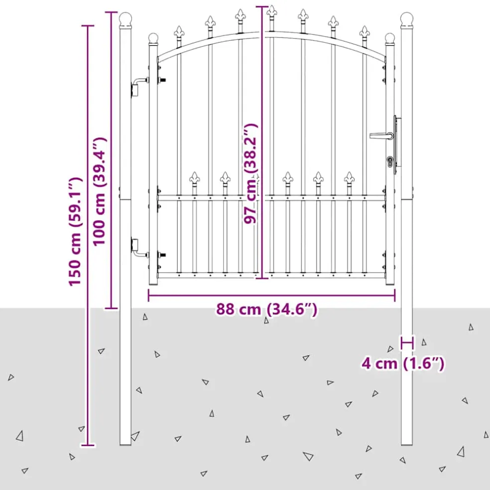 vidaXL Hekpoort EMMEN met stalen pinnen 104x97 cm groen