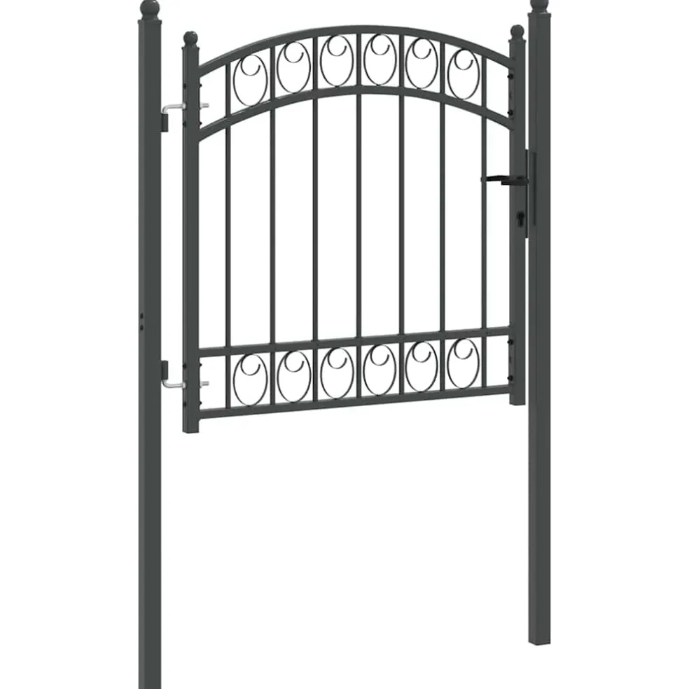vidaXL Hekpoort EMMEN 100 x 100 cm Poedergecoat staal Grijs