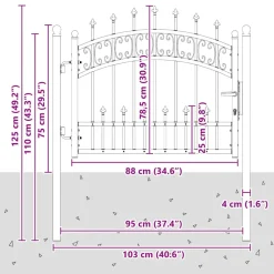 vidaXL Hekpoort met Spear Boven KAMPEN 103 x 75 cm Vergrendelbaar