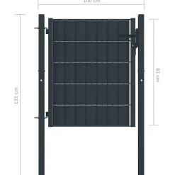 vidaXL Hekpoort PVC en staal 100x81 cm antraciet