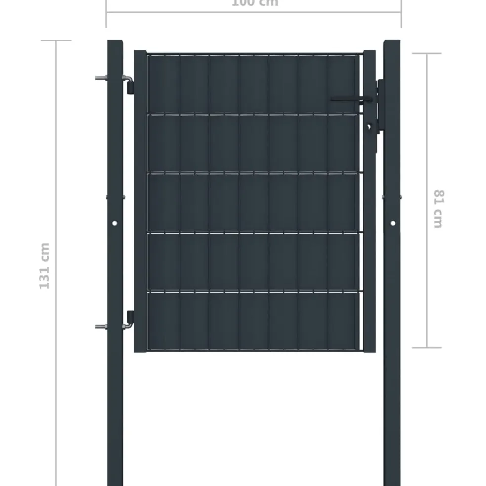 vidaXL Hekpoort PVC en staal 100x81 cm antraciet