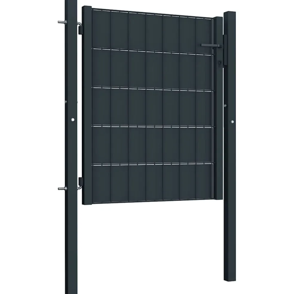 vidaXL Hekpoort PVC en staal 100x81 cm antraciet