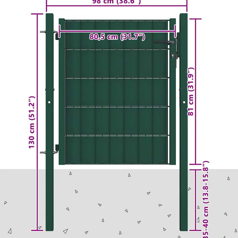 vidaXL Hekpoort PVC en staal 100x81 cm Groen