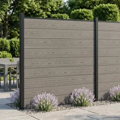 vidaXL Hek set 353 x 186 cm WPC en Aluminium Grijs