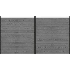 vidaXL Hek set 353 x 186 cm WPC en Aluminium Grijs