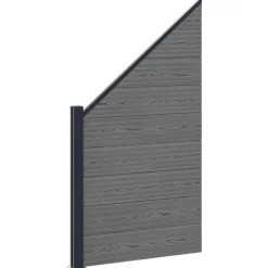 vidaXL Hek set 619 x 186 cm WPC en Aluminium Grijs