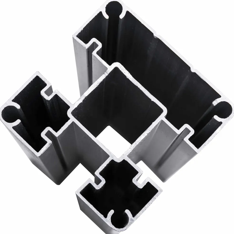 vidaXL Hek set 619 x 186 cm WPC en Aluminium Grijs