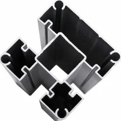 vidaXL Hek set 1311 x 186 cm WPC en Aluminium Grijs