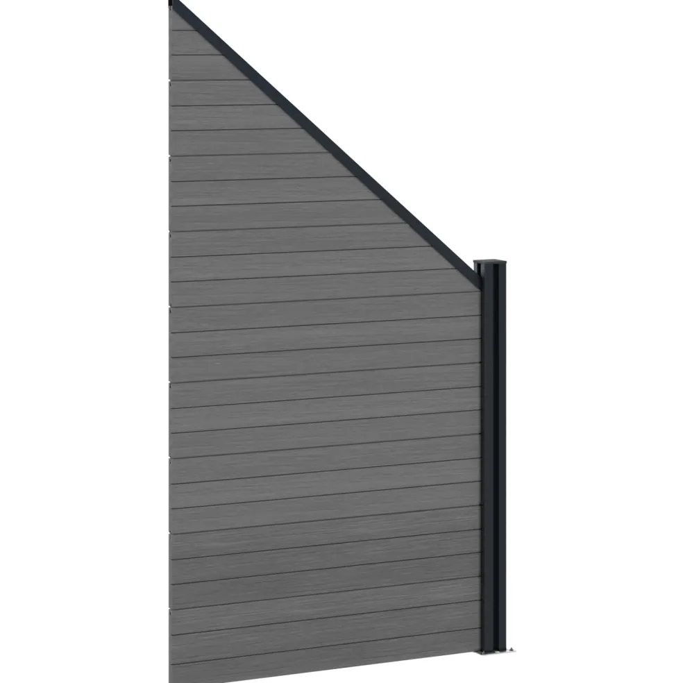 vidaXL Hek set 1311 x 186 cm WPC en Aluminium Grijs