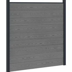 vidaXL Hek set 1311 x 186 cm WPC en Aluminium Grijs