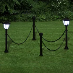 vidaXL Hekwerk met 2 solarlampen