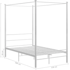 vidaXL Hemelbedframe metaal wit 120x200 cm