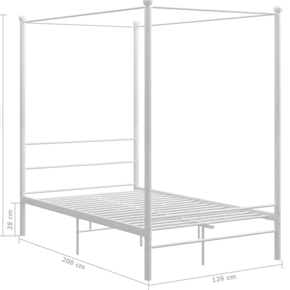 vidaXL Hemelbedframe metaal wit 120x200 cm