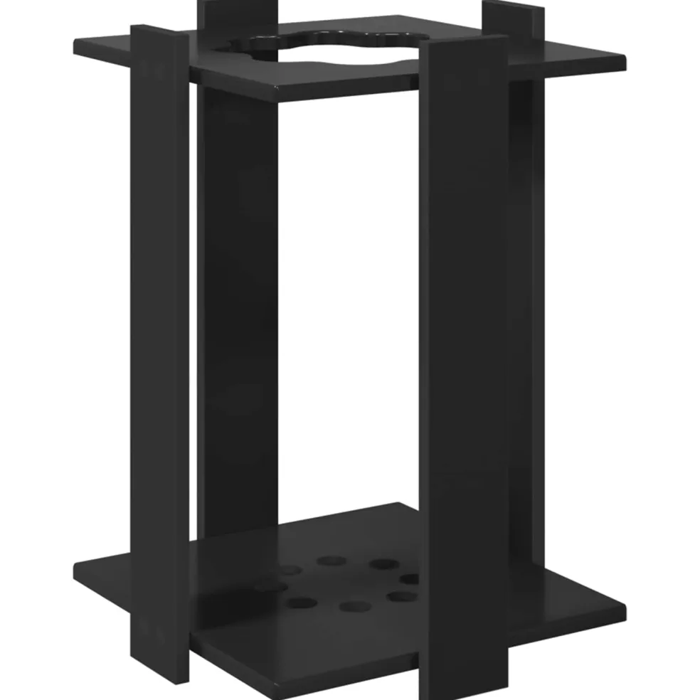 vidaXL Hengelhouder Bewerkt hout 42 x 43 x 60 cm Zwart