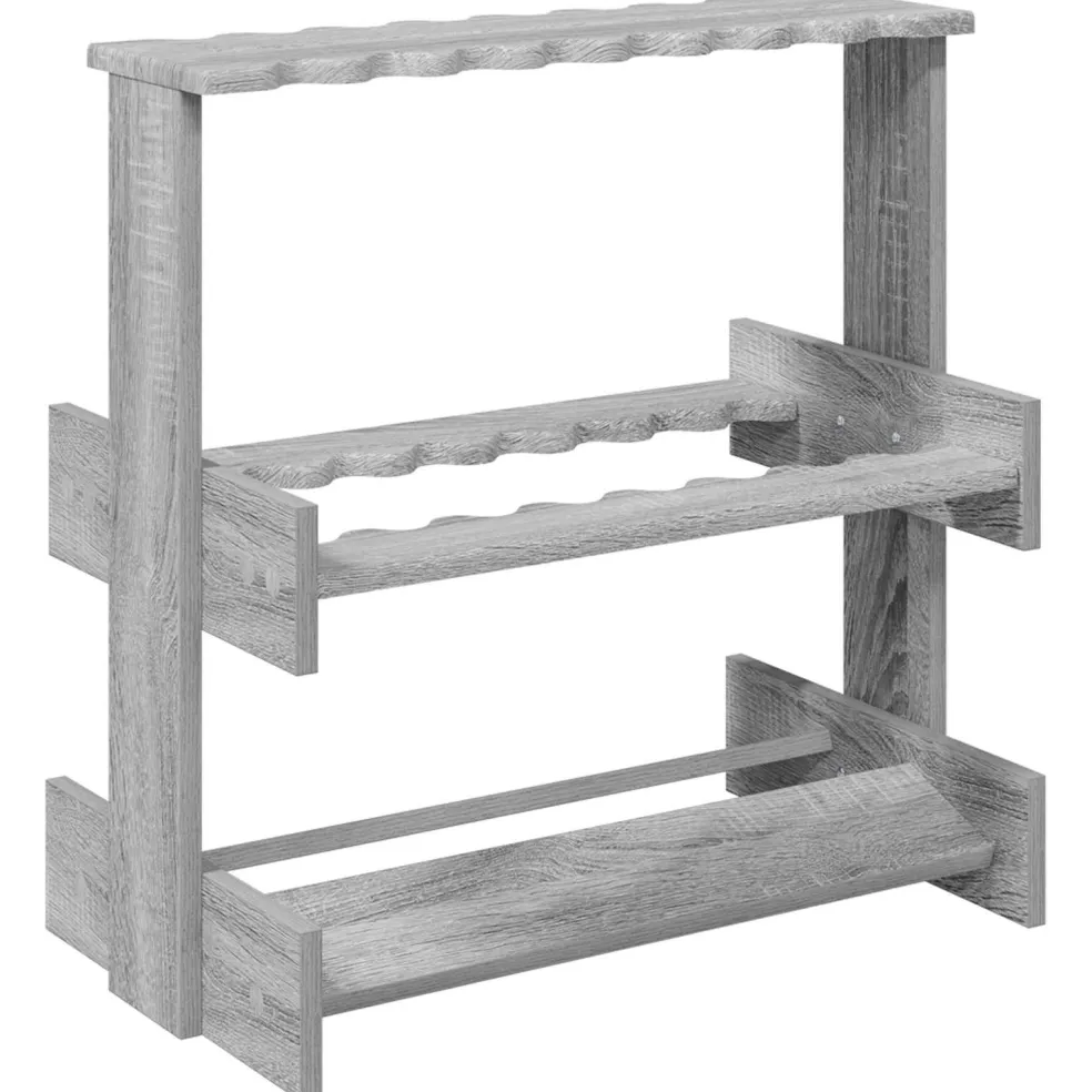 vidaXL Hengelhouder Bewerkt hout 42 x 43 x 60 cm Grijs Sonoma