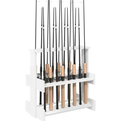 vidaXL Hengelhouder Bewerkt hout 60 x 35 x 60 cm Glanzend Wit