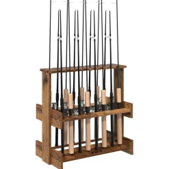 vidaXL Hengelhouder Bewerkt hout 60 x 35 x 60 cm Eikenhout