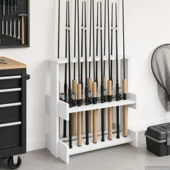 vidaXL Hengelhouder Bewerkt hout 60 x 35 x 60 cm Wit