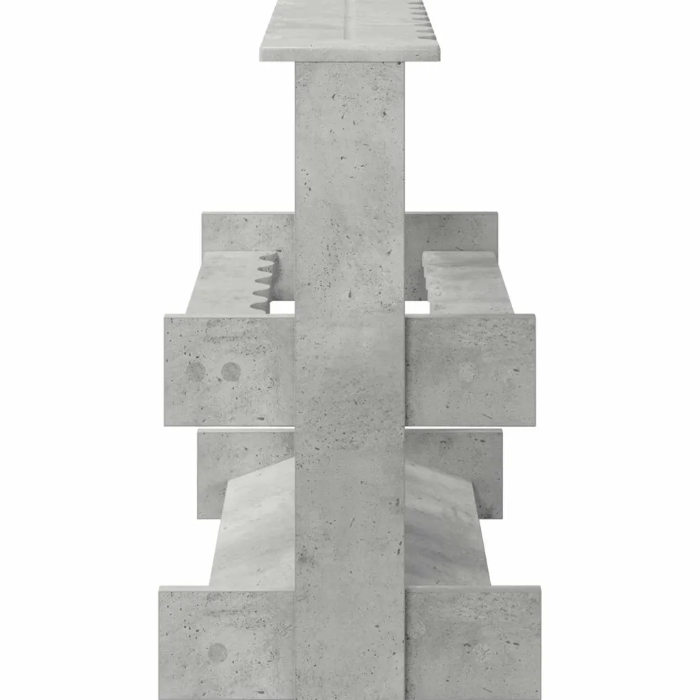 vidaXL Hengelhouder Bewerkt hout 60 x 35 x 60 cm Betongrijs