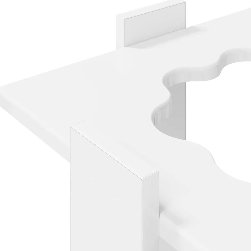 vidaXL Hengelhouder Bewerkt hout 42 x 43 x 60 cm Hoogglans Wit