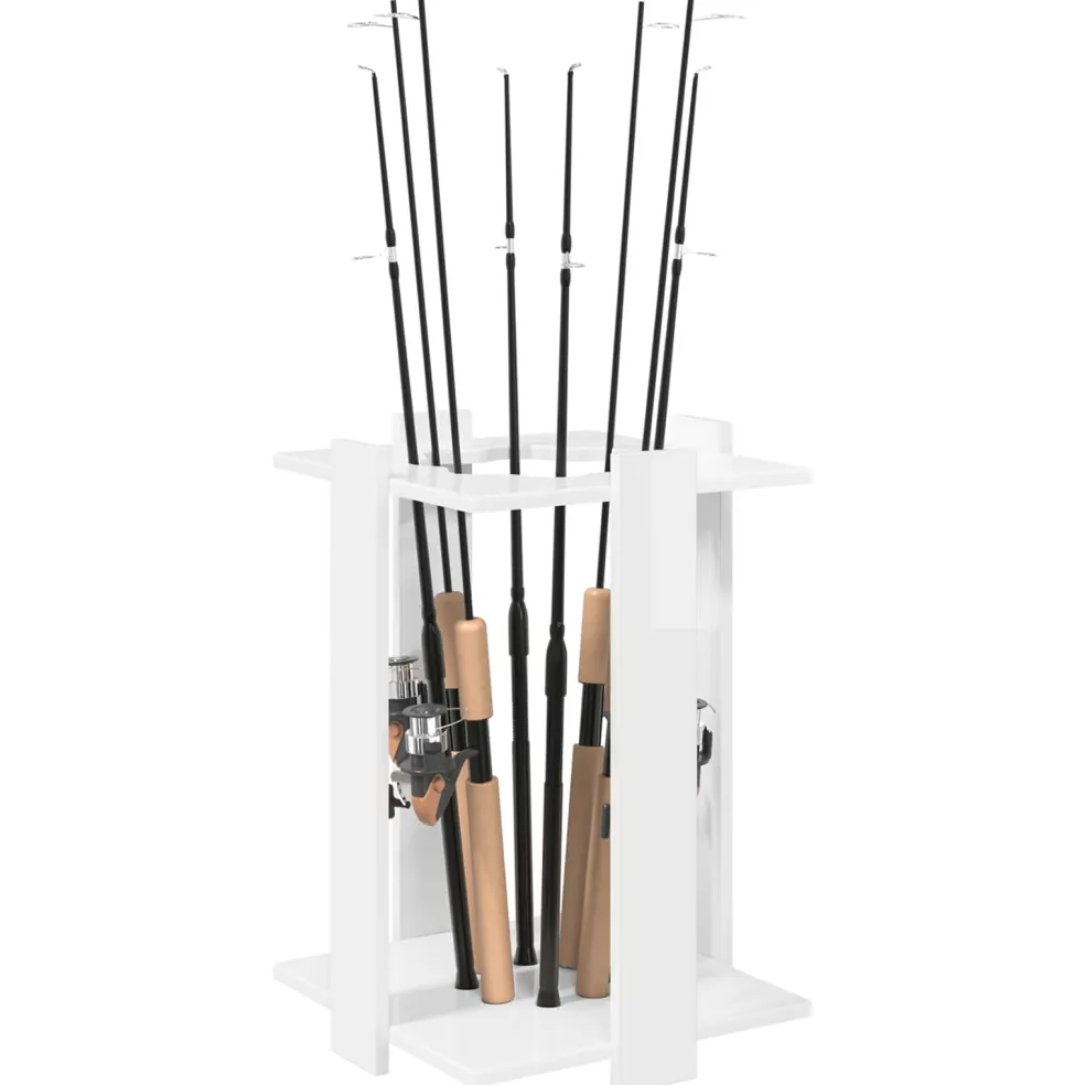 vidaXL Hengelhouder Bewerkt hout 42 x 43 x 60 cm Hoogglans Wit