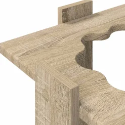 vidaXL Hengelhouder Bewerkt hout 60 x 35 x 60 cm Artisanaal eiken