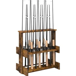 vidaXL Hengelhouder Bewerkt hout 60 x 35 x 60 cm Gerookt eiken