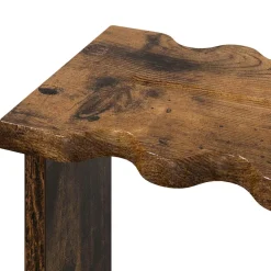 vidaXL Hengelhouder Bewerkt hout 60 x 35 x 60 cm Gerookt eiken