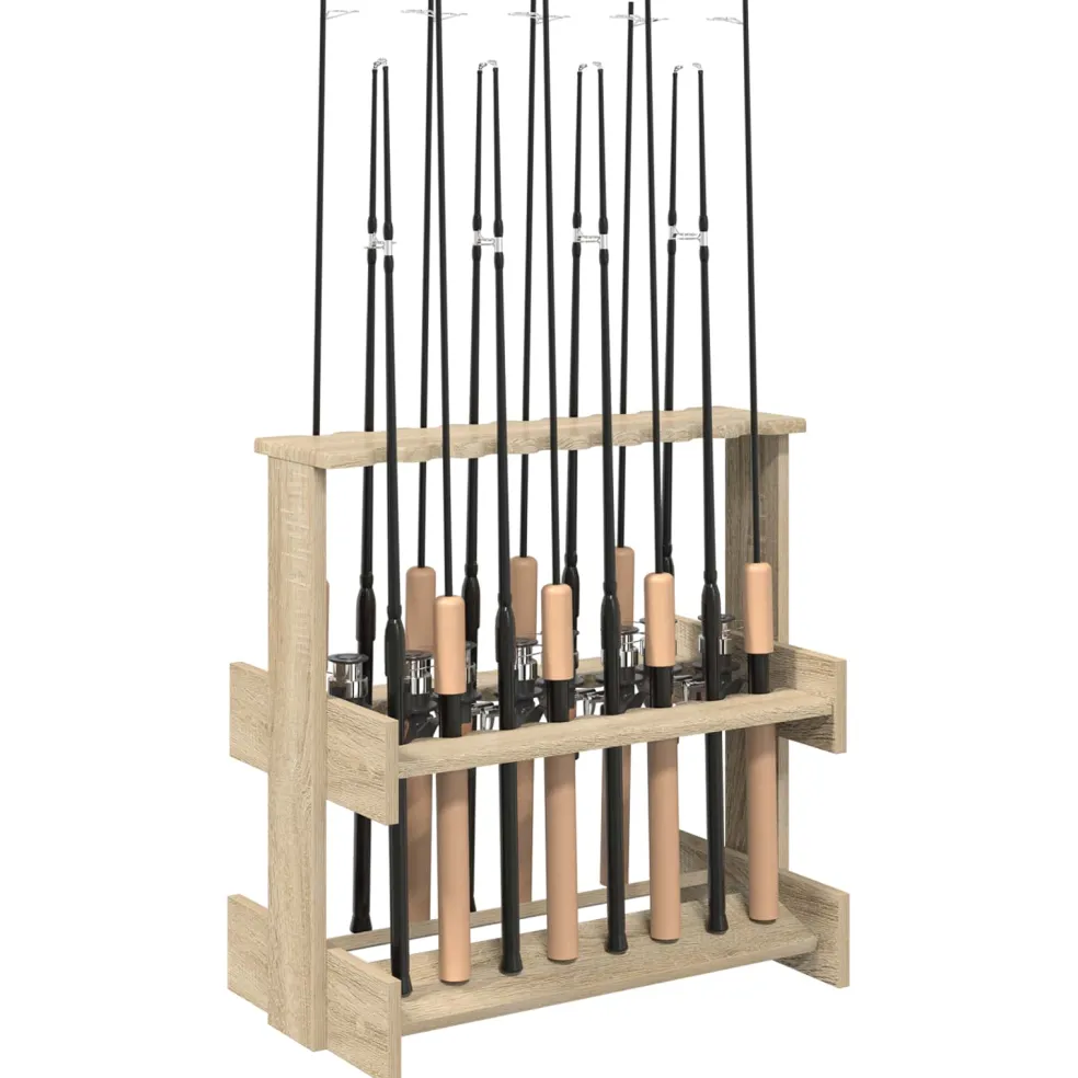 vidaXL Hengelhouder Bewerkt hout 60 x 35 x 60 cm Sonoma Eiken