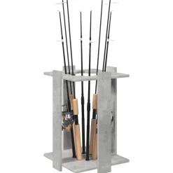 vidaXL Hengelhouder Bewerkt hout 42 x 43 x 60 cm Betongrijs