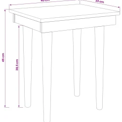 vidaxl Henktafel Kruk FAUSKE Wit 40 x 33 x 45 cm Massief grenenhout
