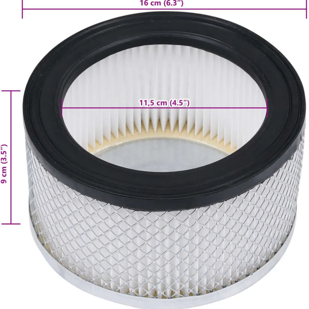 vidaXL HEPA-filters 2 st voor asstofzuigers wasbaar
