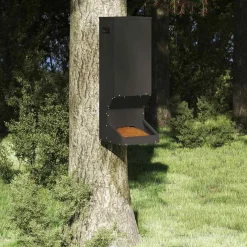 vidaXL Hertenvoerbak Zwart 28 x 30 x 80 cm 3 kg Koudgewalst Staal