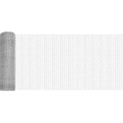 vidaXL Hexagon Hek 0,4 x 10 m Verzinkt staal zilver