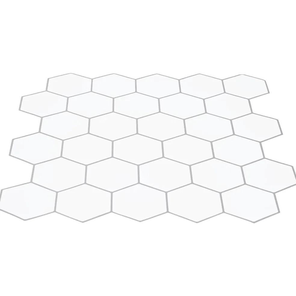 vidaXL Hexagon tegel 10 st Wit Grijs 30 x 30 cm Polyurethaan en PET