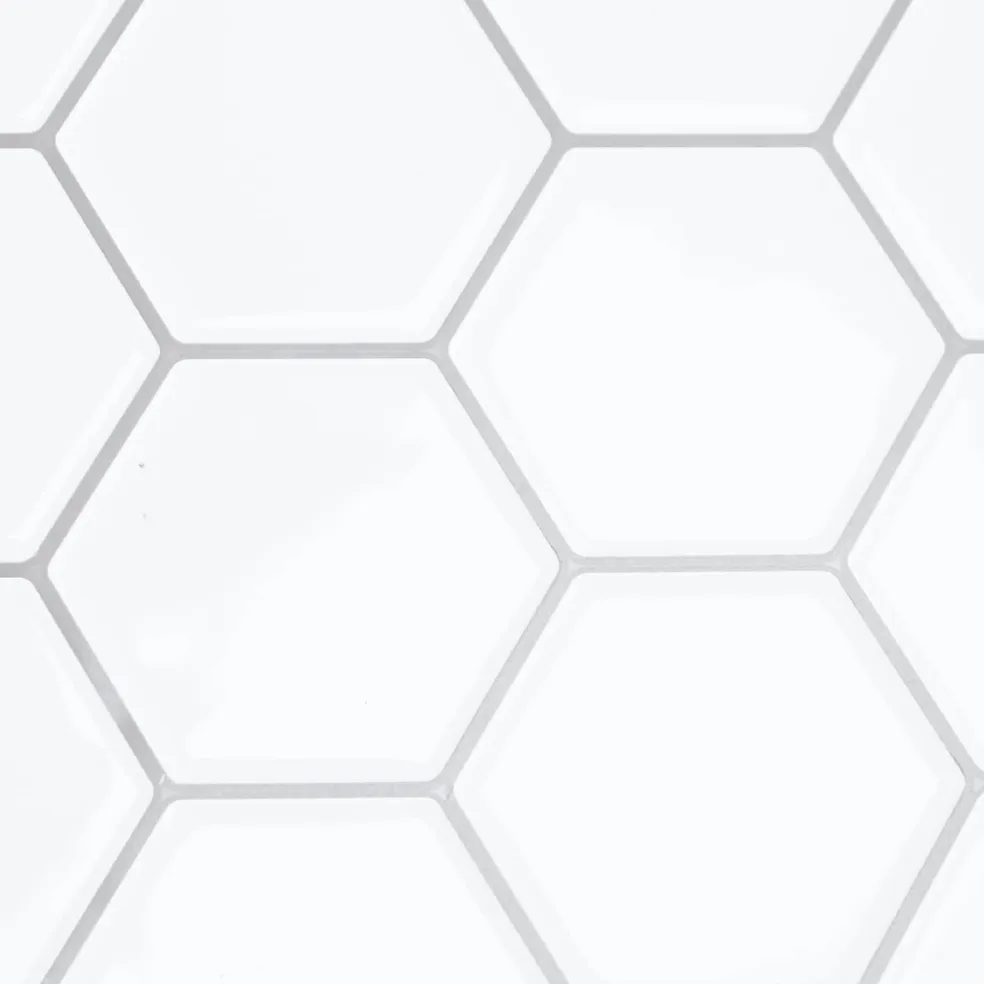 vidaXL Hexagon tegel 10 st Wit Grijs 30 x 30 cm Polyurethaan en PET