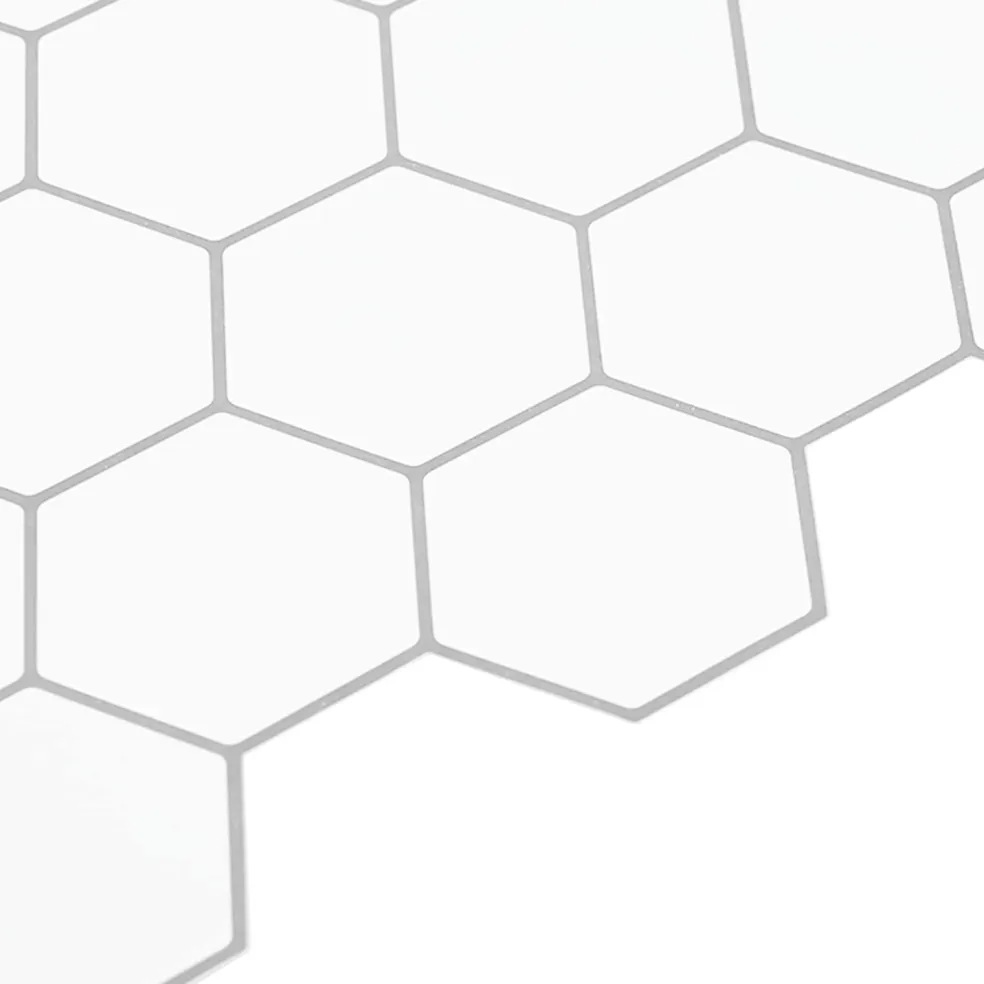 vidaXL Hexagon tegel 10 st Wit Grijs 30 x 30 cm Polyurethaan en PET