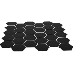 vidaXL Hexagon tegel 10 st Zwart 30 x 30 cm Polyurethaan en PET