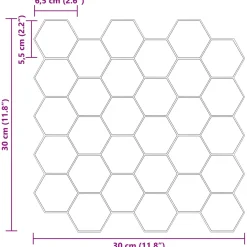 vidaXL Hexagon tegel 10 st Zwart 30 x 30 cm Polyurethaan en PET