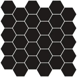 vidaXL Hexagon tegel 10 st Zwart 30 x 30 cm Polyurethaan en PET