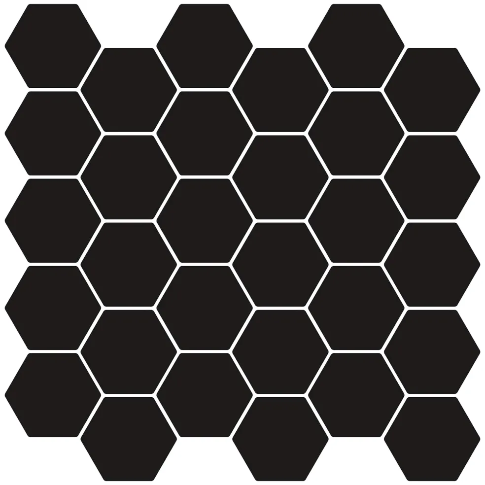 vidaXL Hexagon tegel 10 st Zwart 30 x 30 cm Polyurethaan en PET