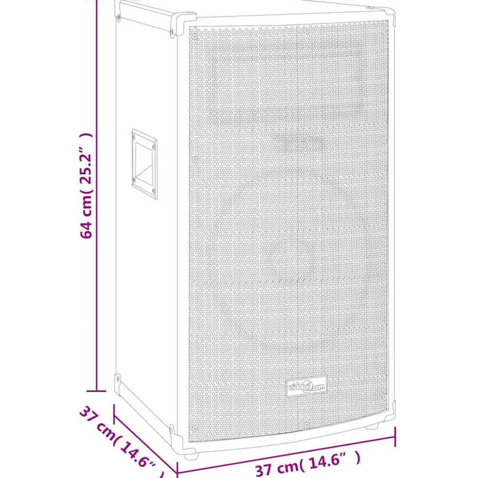 vidaXL Hifi-podiumluidspreker passief 150 W 37x37x64 cm zwart