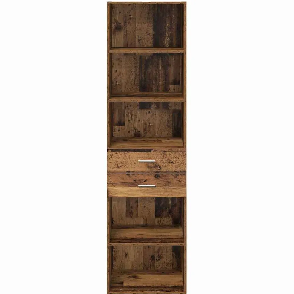 vidaXL Highboard Oud Hout 50 x 42,5 x 185 cm Bewerkt hout