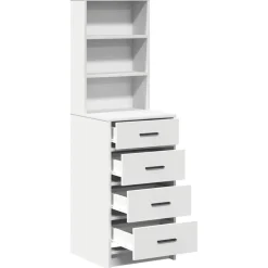 vidaXL Highboard Wit 40 x 41 x 135 cm Bewerkt hout