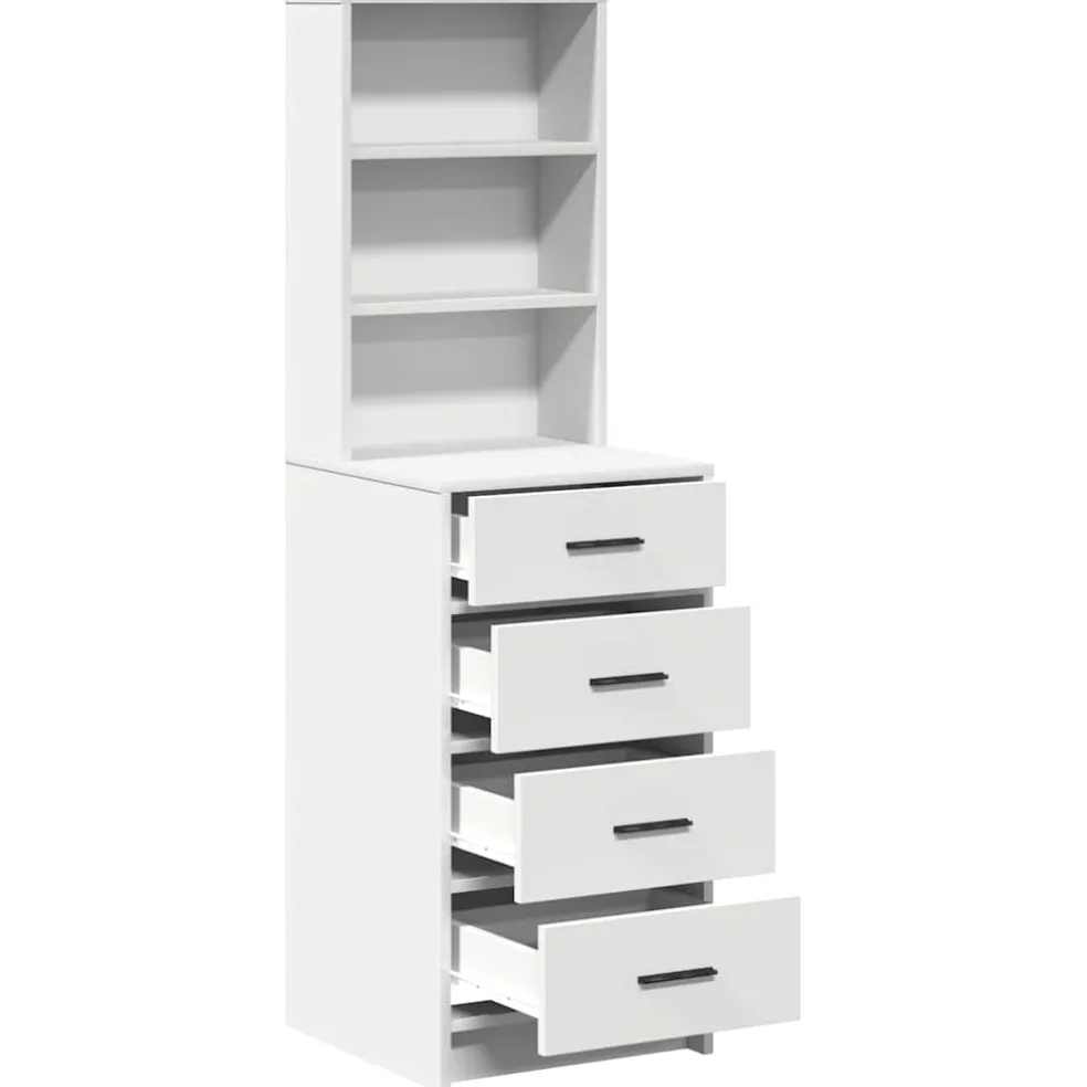 vidaXL Highboard Wit 40 x 41 x 135 cm Bewerkt hout