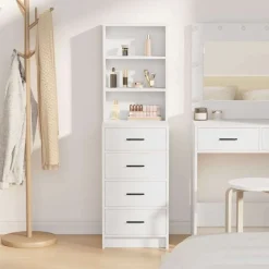 vidaXL Highboard Wit 40 x 41 x 135 cm Bewerkt hout