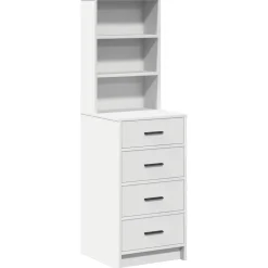 vidaXL Highboard Wit 40 x 41 x 135 cm Bewerkt hout