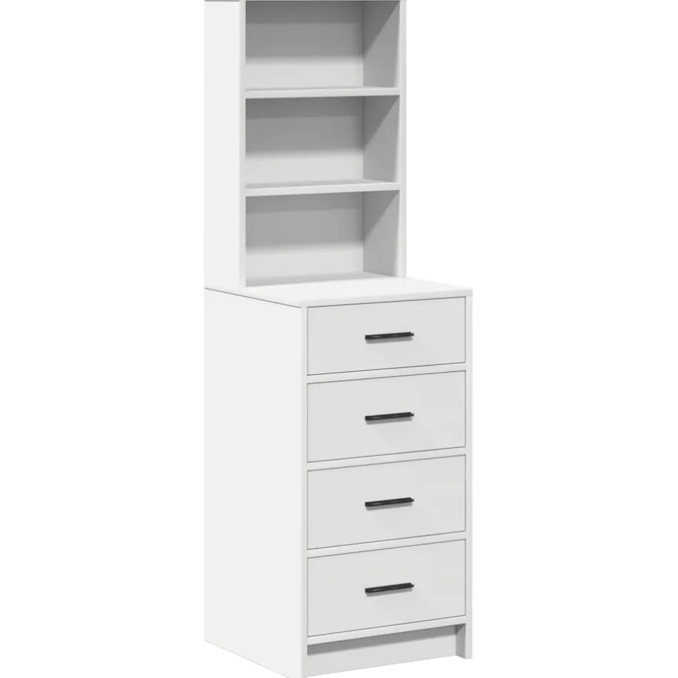 vidaXL Highboard Wit 40 x 41 x 135 cm Bewerkt hout