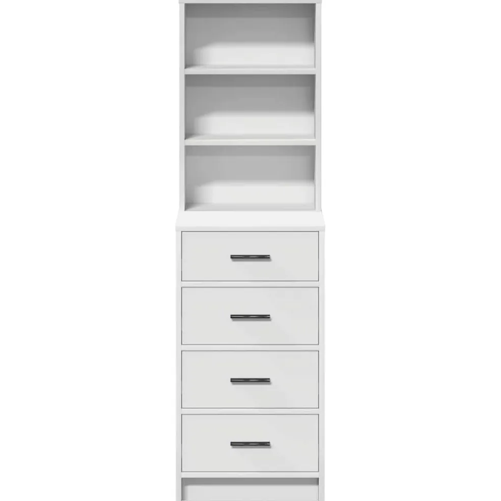 vidaXL Highboard Wit 40 x 41 x 135 cm Bewerkt hout